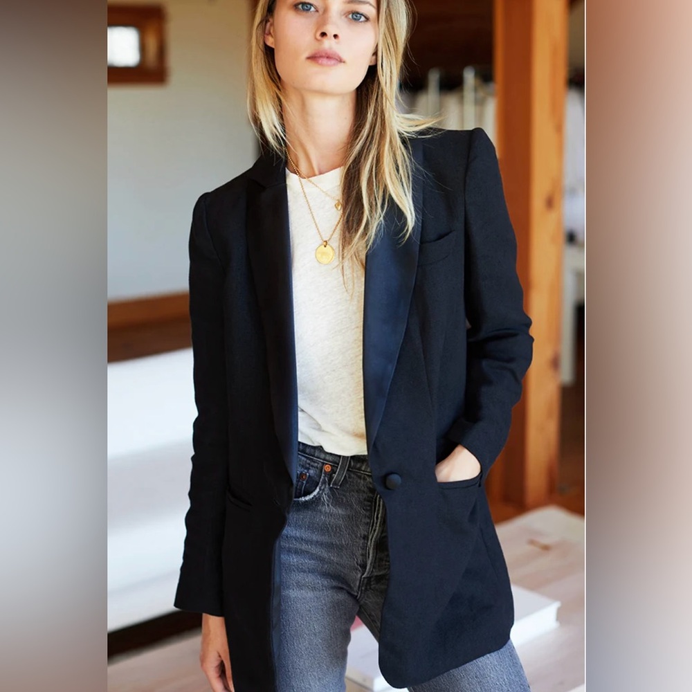 Brooks Brothers Black Irish Linen Blazer